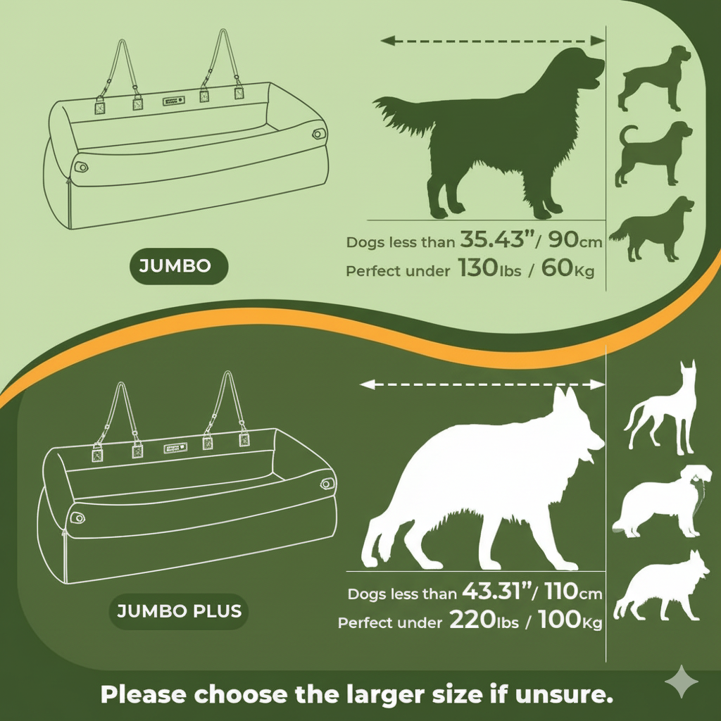 Jumbo Dog Car Seat & Booster for Anxiety - Safe Pet Carrier for Large Dog