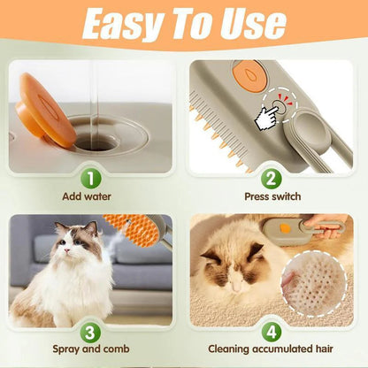 Steam Grooming Comb for Cats & Dogs | Pet Hair Remover