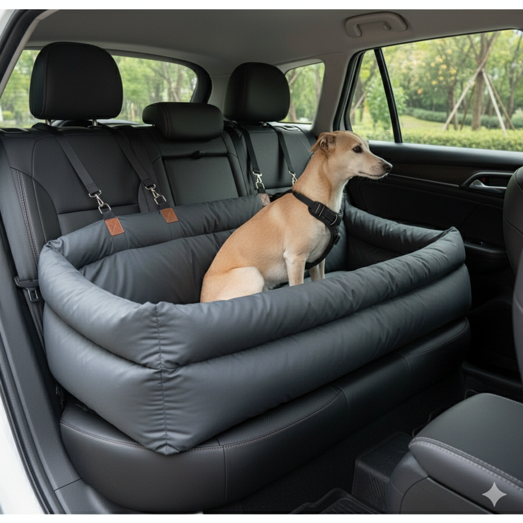 Jumbo Dog Car Seat & Booster for Anxiety - Safe Pet Carrier for Large Dog