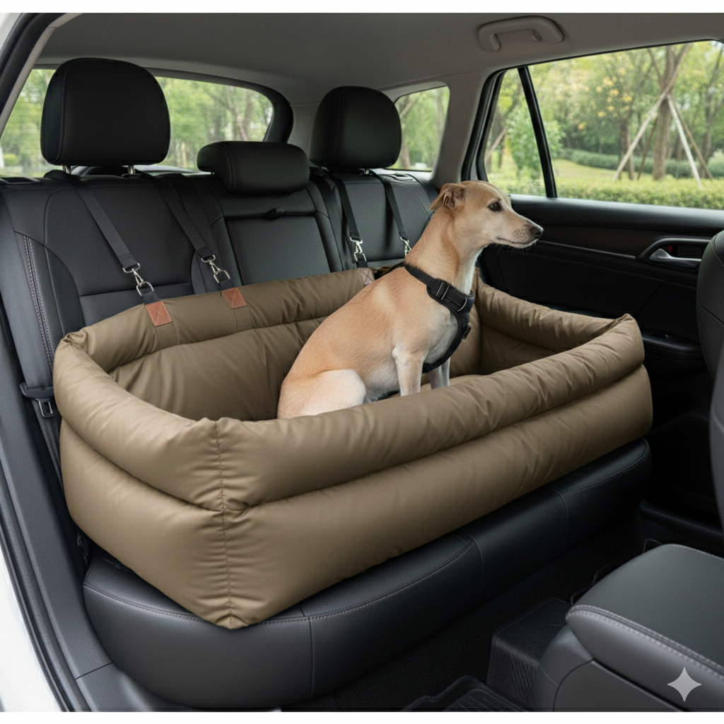 Jumbo Dog Car Seat & Booster for Anxiety - Safe Pet Carrier for Large Dog